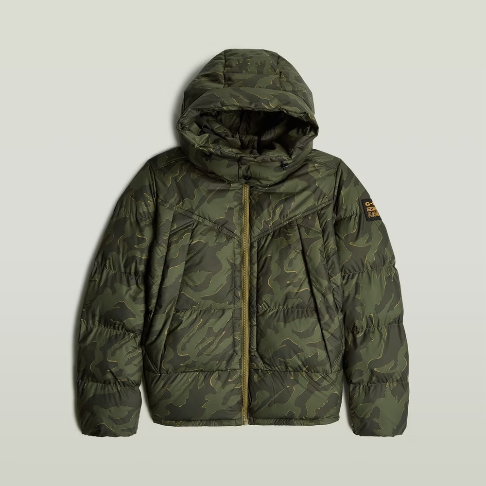 G-Star RAW G-Whistler Padded Hooded Jacket 2.0 Shadow Olive Camo coat Mens M